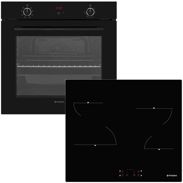 Pyramis PO782008SBL + PHC61410FMB Φούρνος άνω Πάγκου 78lt με Κεραμικές Εστίες Π59.5εκ. Black